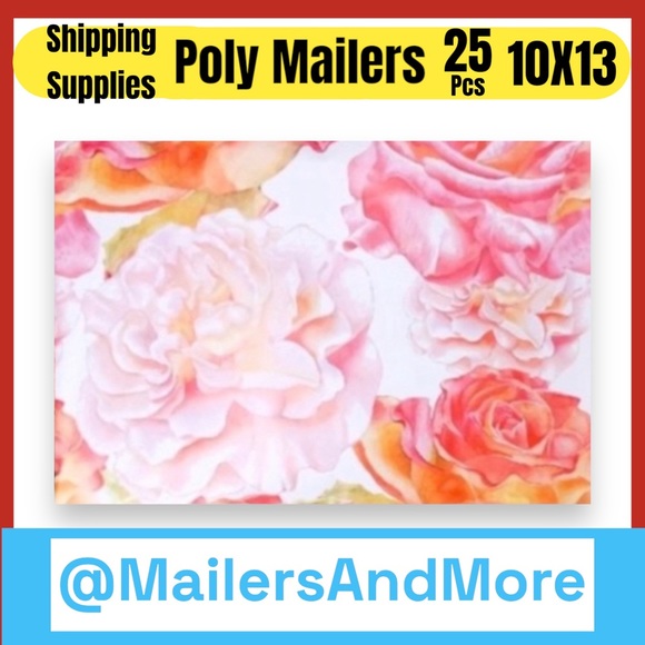 ❗️ONLY 1 Left ❗️25 10X13 Watercolor Roses Poly Mailers - Picture 2 of 9